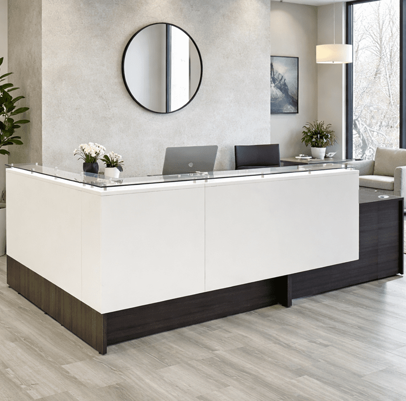 Bright, clean commercial reception area